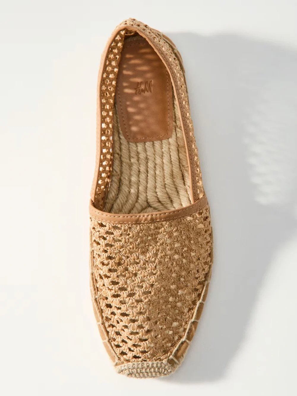 H&M Beige Woven Espadrille Slip-Ons